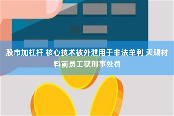 股市加杠杆 核心技术被外泄用于非法牟利 天赐材料前员工获刑事处罚