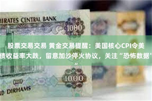 股票交易交易 黄金交易提醒：美国核心CPI令美债收益率大跌，留意加沙停火协议，关注“恐怖数据”